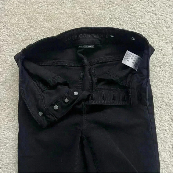 American Eagle Outfitters Button Super Hi Rise Jeggings Black Women’s Size 0 Reg - Picture 13 of 14